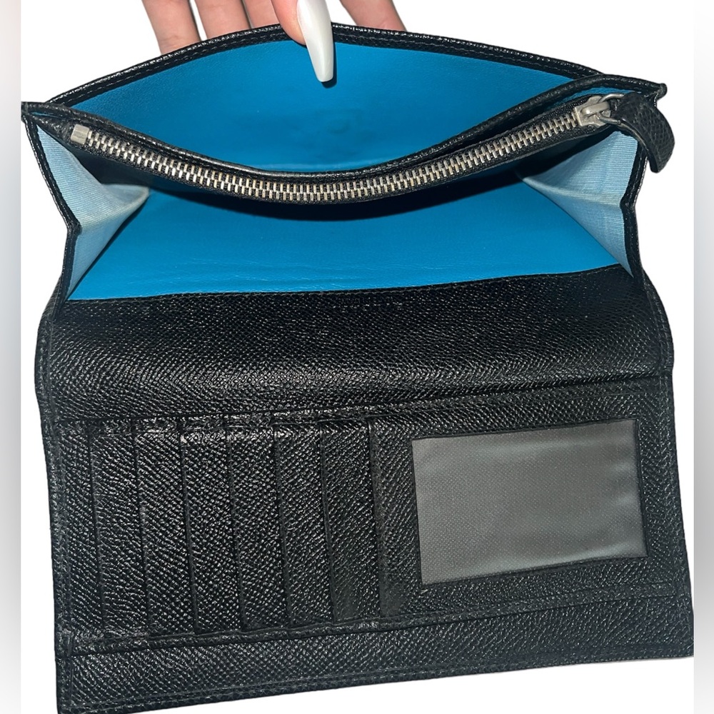 Bulgari Black Leather Continental Wallet View 4